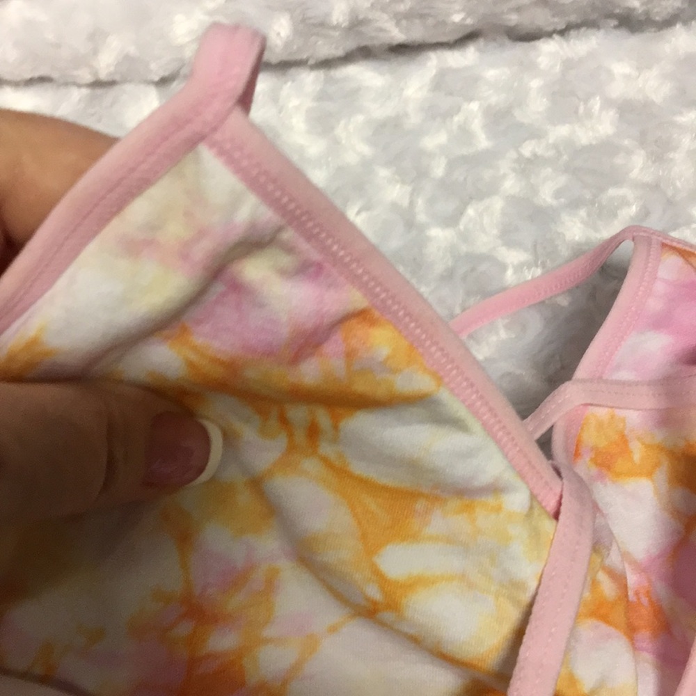 New TIE Die bra for teens or sports bra pink 2 WAY STRAPS SIZE MEDIUM - Picture 6 of 8
